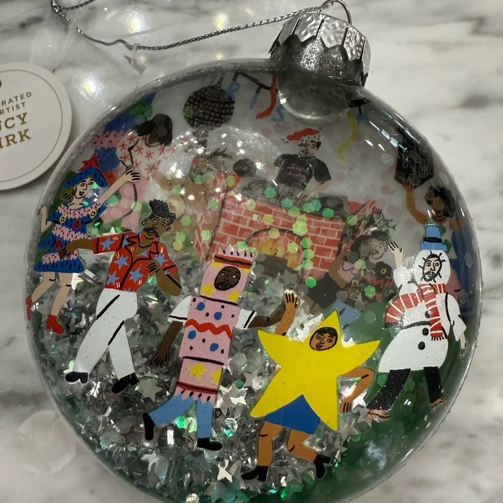 NWT Lucy Kirk Glass Colorful Rave DJ Christmas Ornament - Picture 2 of 6